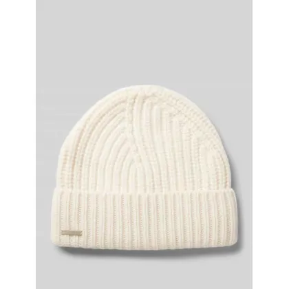 Zdjęcie Czapka beanie z czystego kaszmiru z detalem z logo