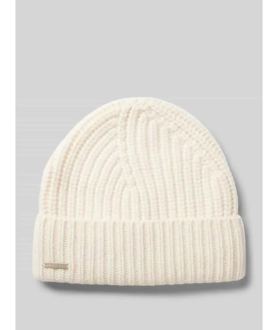 obrazek 1 Czapka beanie z czystego kaszmiru z detalem z logo