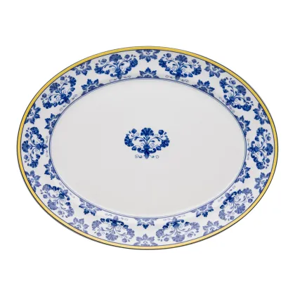 Zdjęcie Porcelanowy średni owalny talerz Castelo Branco z ozdobnym motywem roślinnym - Vista Alegre