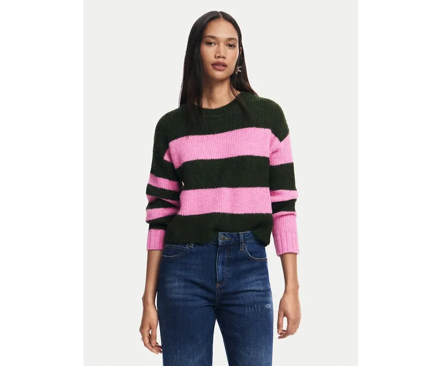 obrazek 1 Desigual Sweter Hamilton 24WWJF30 Różowy Regular Fit