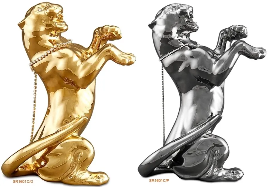 obrazek 2 Elegancka włoska figura leoparda wykonana z ceramiki