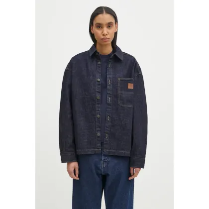Zdjęcie Carhartt WIP kurtka Lovilia Shirt Jac damska kolor granatowy przejściowa I034461.102
