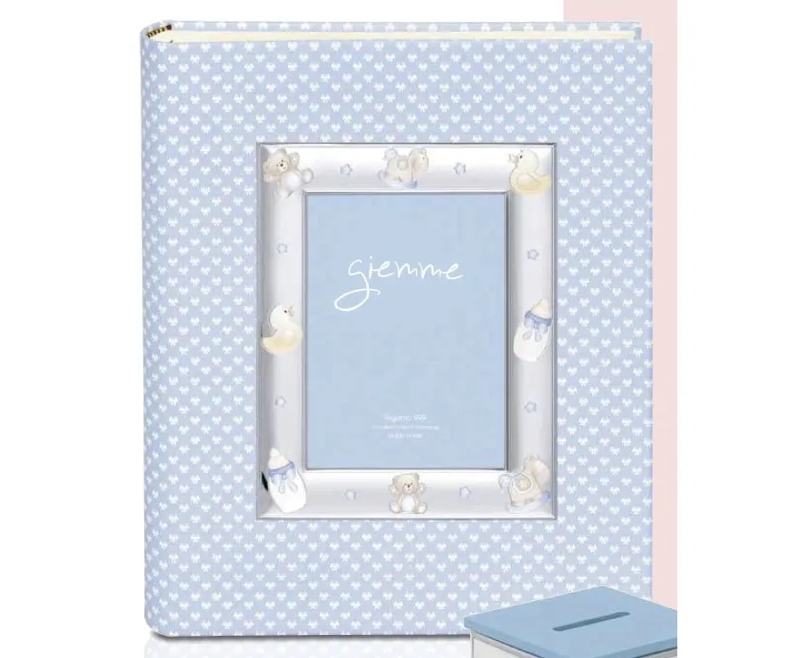 obrazek 1 Stylowy album na zdjęcia dziecka 20х25 cm z drobnym niebieskim wzorem