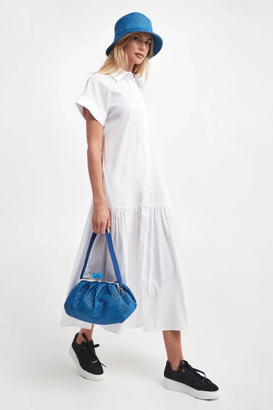 obrazek 1 Sukienka midi Tebano MAX MARA BEACHWEAR Max Mara Beachwear