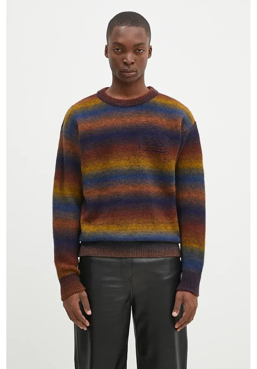 obrazek 1 Aries sweter z domieszką wełny Boucle Space Dye Knit męski ciepły AR2001902