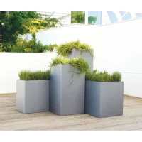 Picture A beautiful stainless steel flower pot in a modern style