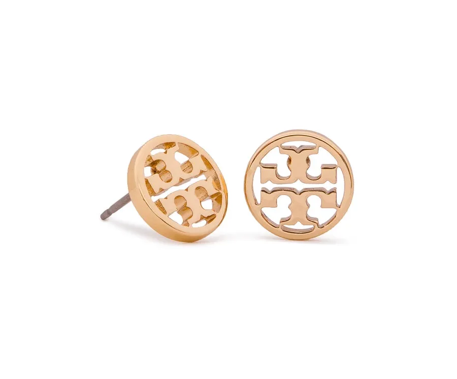 obrazek 1 Tory Burch Kolczyki Logo Circle Stud Earring 11165518 Złoty