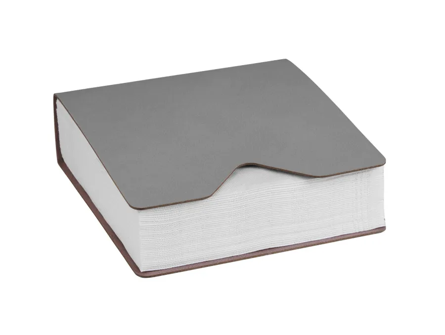 obrazek 1 Niepowtarzalny skórzany uchwyt na chusteczki 17x17xH5 cm w kolorze perłowym