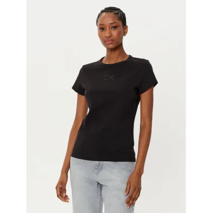 Zdjęcie Calvin Klein T-Shirt Satin K20K207974 Czarny Regular Fit
