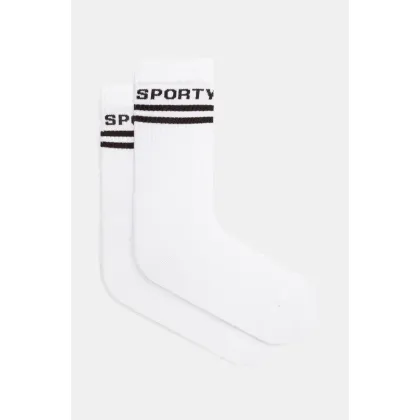 Zdjęcie Sporty & Rich skarpetki Bold Logo damskie kolor biały AC034512308WH01