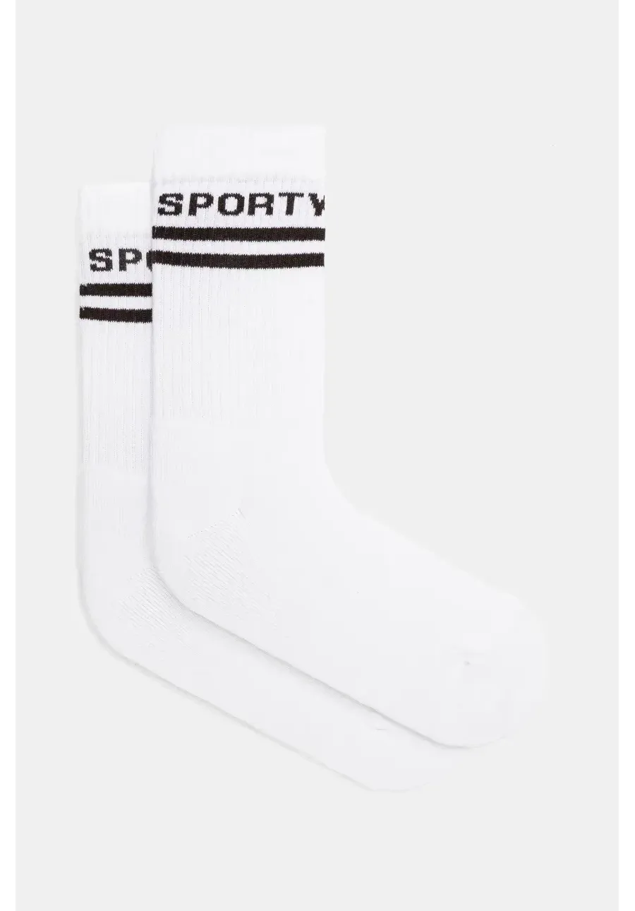 obrazek 1 Sporty & Rich skarpetki Bold Logo damskie kolor biały AC034512308WH01
