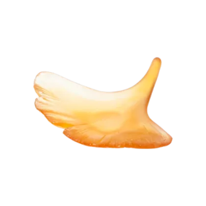 Zdjęcie Kryształowy liść miłorzębu w bursztynowym odcieniu – marka Daum