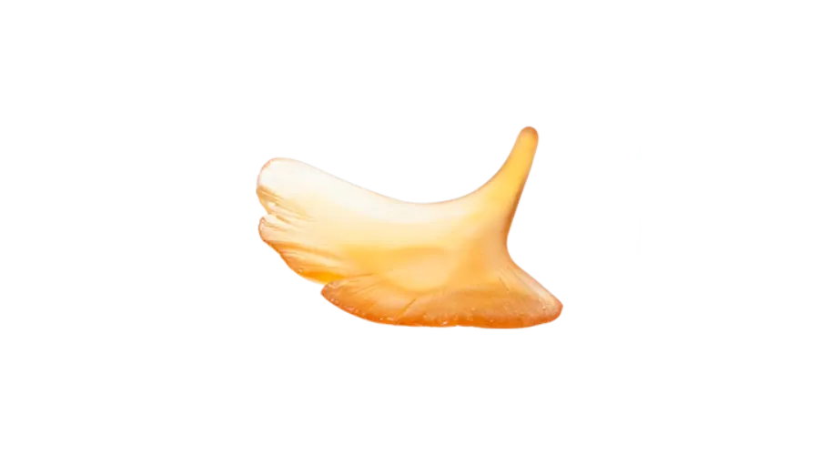 obrazek 1 Kryształowy liść miłorzębu w bursztynowym odcieniu – marka Daum