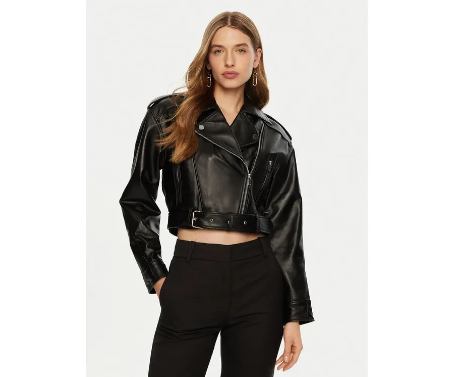 obrazek 1 ACCESS FASHION Kurtka skórzana 44-9301 Czarny Regular Fit