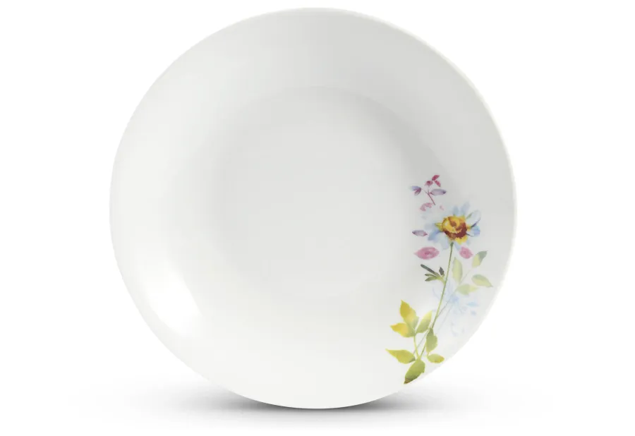 obrazek 3 12-elementowy elegancki zestaw talerzy wykonany z porcelany zdobiony kwiatowymi ornamentami – Leander