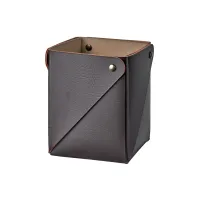 Zdjęcie Stylowe skórzane pudełko Miu 7x7xH8 cm w kolorze czekoladowym