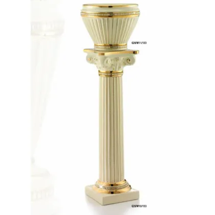 Picture Decorative column in shades of beige and gold with Swarovski crystals