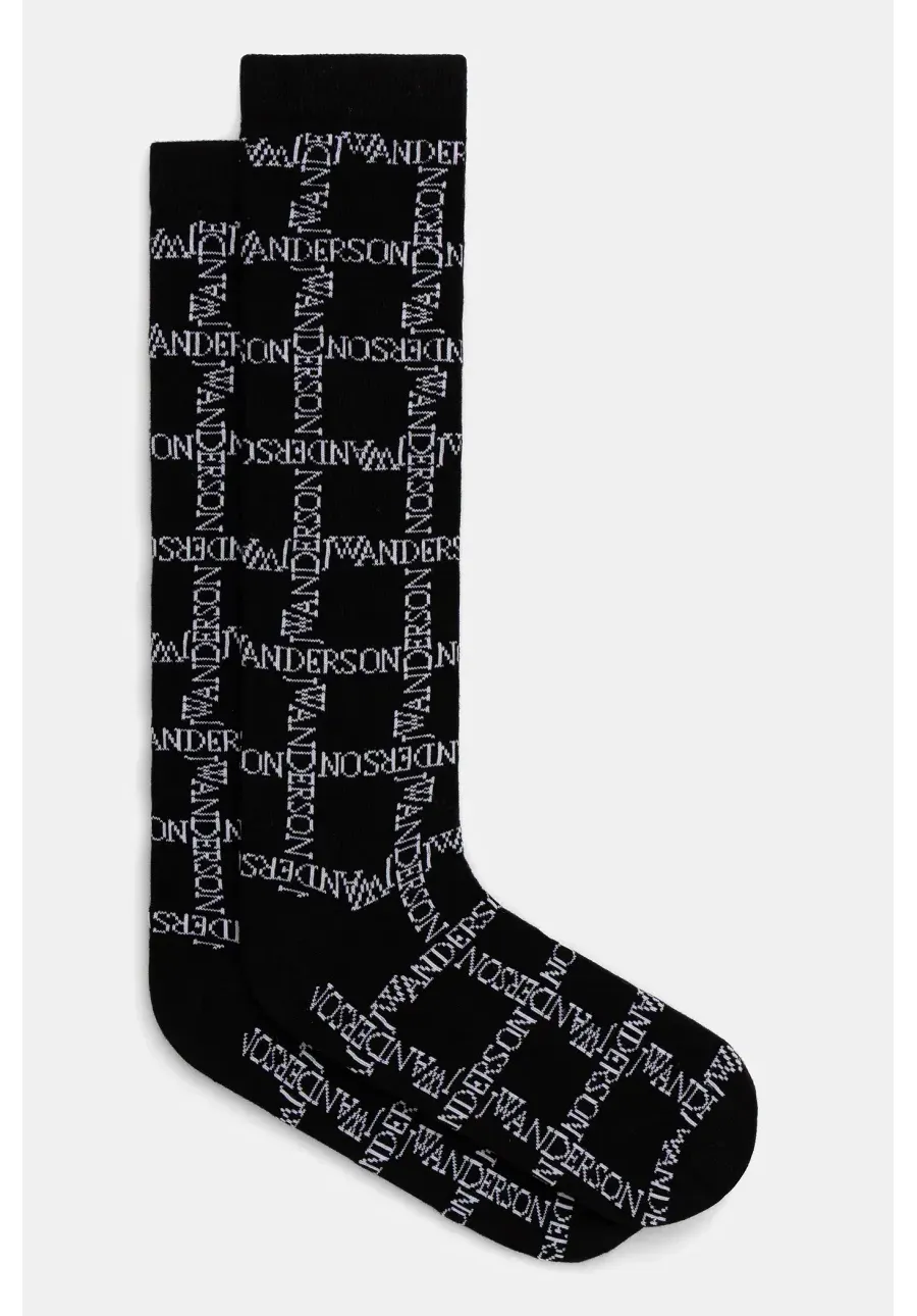 obrazek 1 JW Anderson skarpetki Logo Grid Long kolor czarny KW1034.YN0273.901