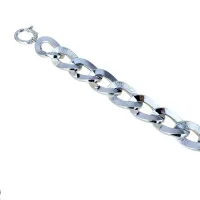 Picture Italian chain bracelet with polished and machined links