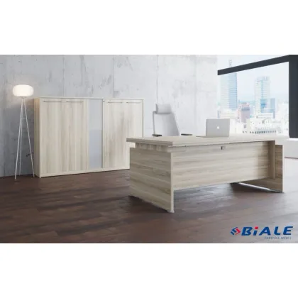 Zdjęcie Stylowe biurko z serii Linus do gabinetu lub biura