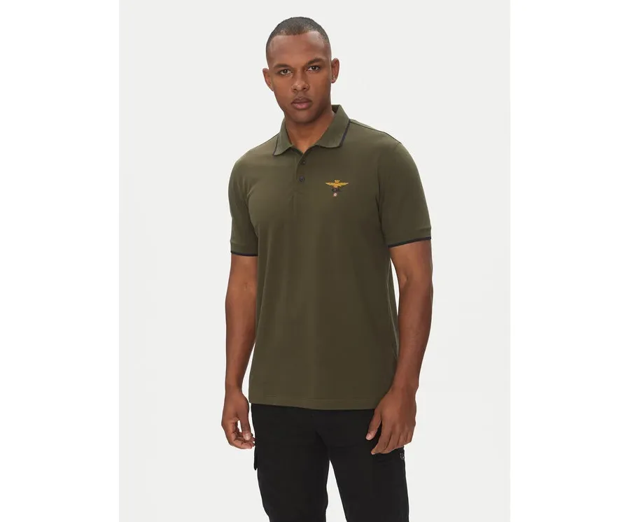 obrazek 1 Aeronautica Militare Polo 251PO1308P82 Khaki Regular Fit
