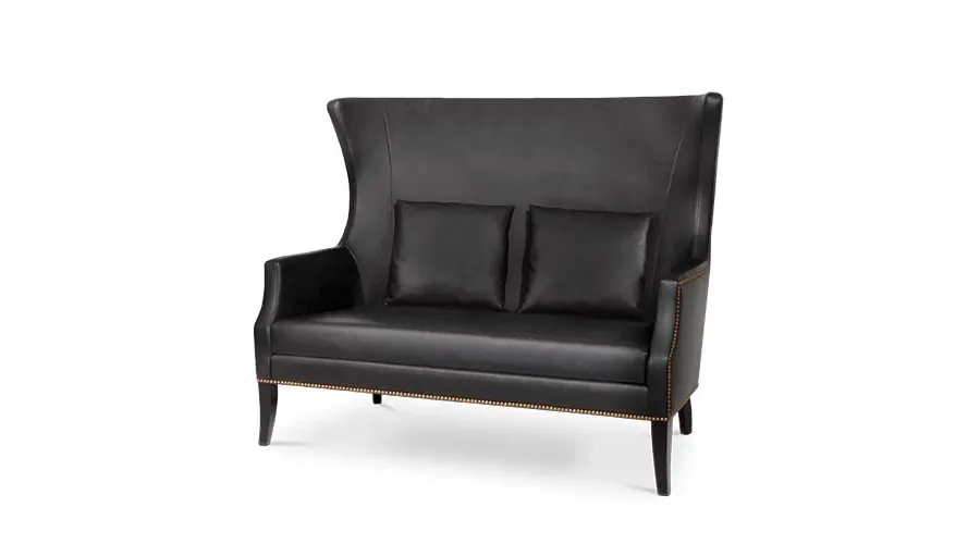 obrazek 2 Czarna skórzana portugalska sofa