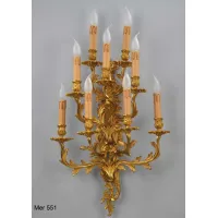 Picture Carved bronze wall lamp with an antique gold finish