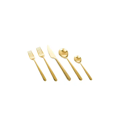 Zdjęcie Elegancki włoski 151-elementowy zestaw sztućców Linea Ice Oro