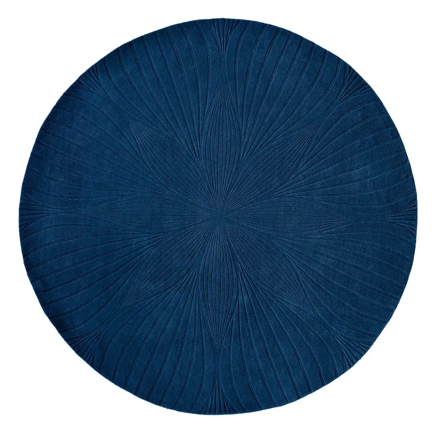 obrazek 1 Prestiżowy niebieski dywan okrągły - FOLIA ROUND NAVY 38308
