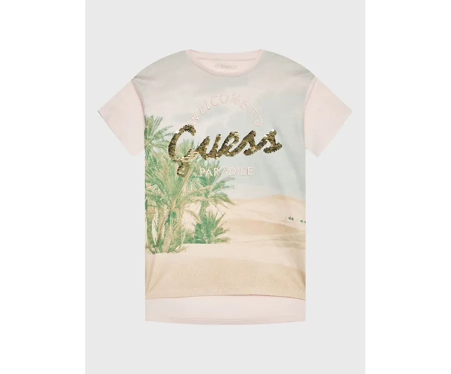 obrazek 1 Guess T-Shirt J3GI16 K6XN3 Beżowy Oversize