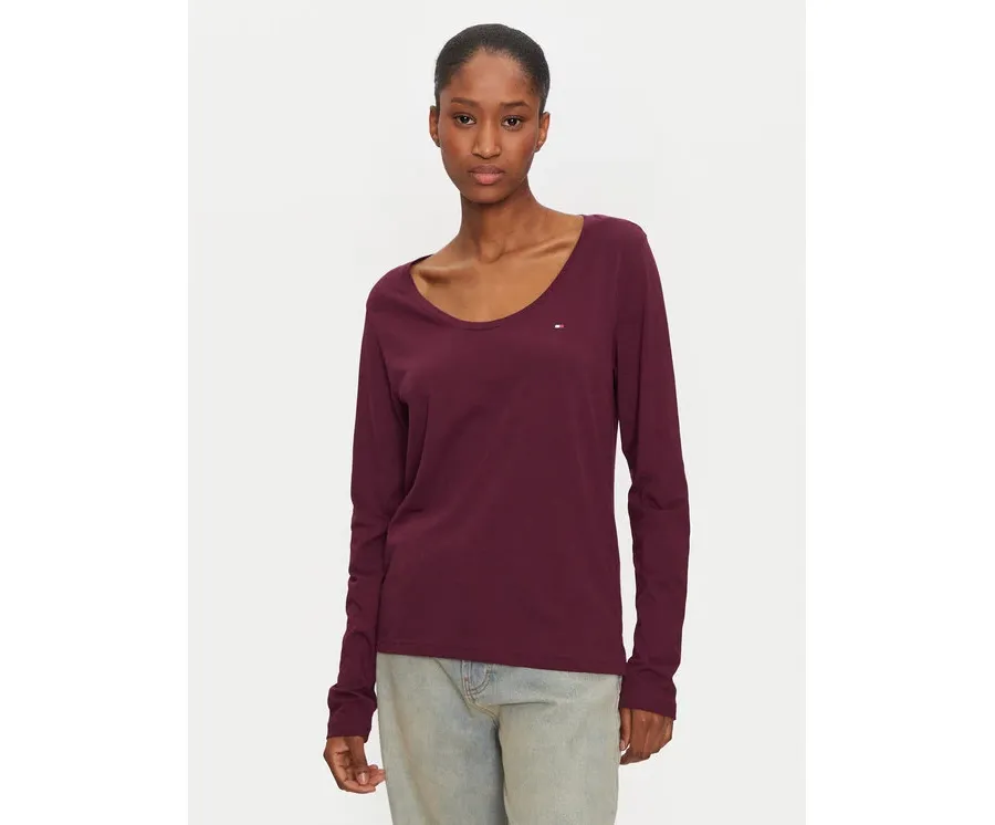 obrazek 1 Tommy Hilfiger Bluzka UW0UW05228 Bordowy Regular Fit