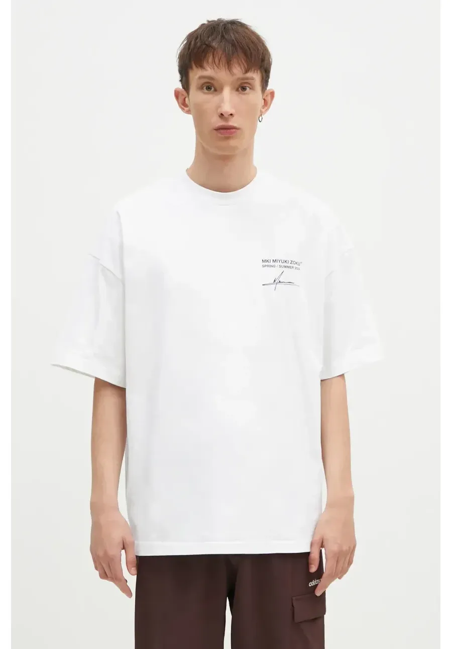 obrazek 1 MKI MIYUKI ZOKU t-shirt bawełniany Resort męski kolor biały z nadrukiem RESORT.TSHIRT