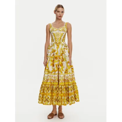 Zdjęcie Dolce&Gabbana Sukienka letnia F6AEIT HH5A1 Żółty Regular Fit