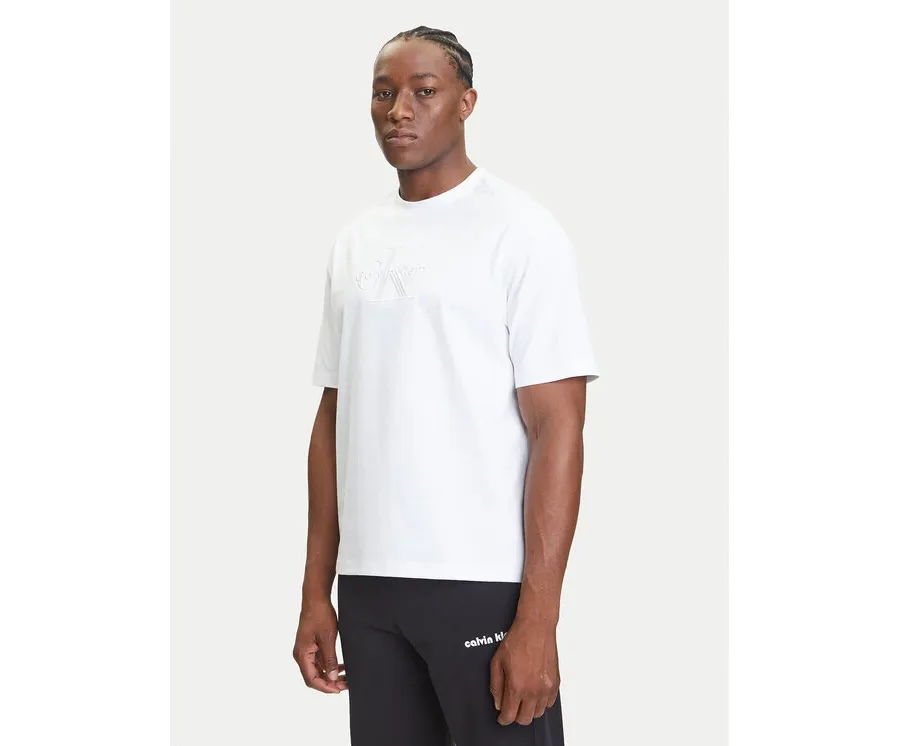 obrazek 1 Calvin Klein Jeans T-Shirt Hero Monologo LV04RB295G Biały Relaxed Fit
