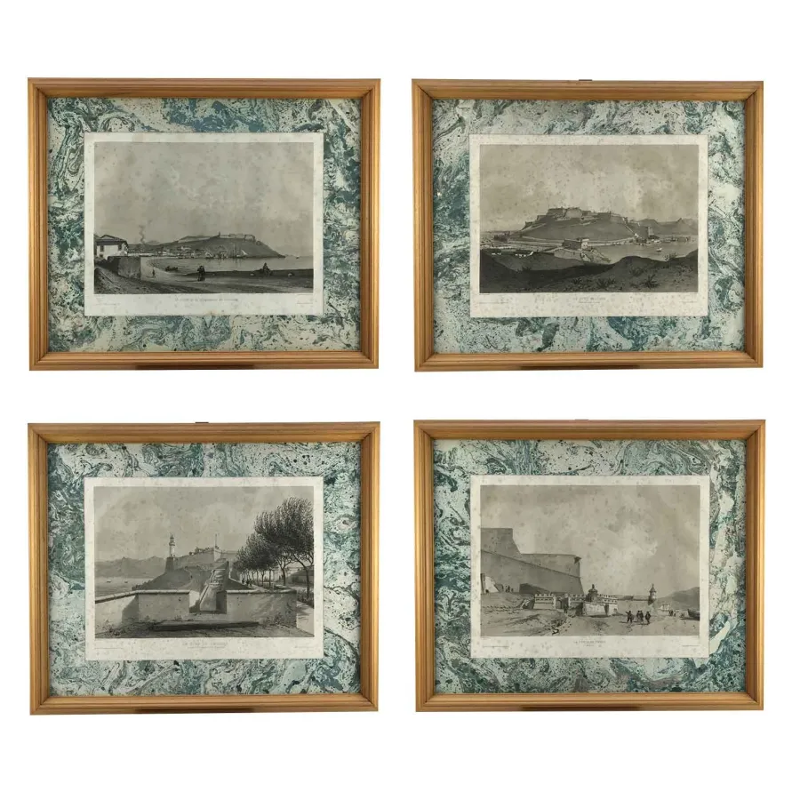obrazek 1 Wyjątkowy komplet czterech litografii wyspy Elba autorstwa Andre Duranda 1862
