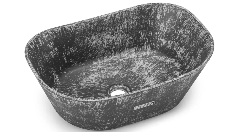 obrazek 2 Elegancka umywalka 50 cm LIBRA BASIC – STONE, szary, lakier matowy