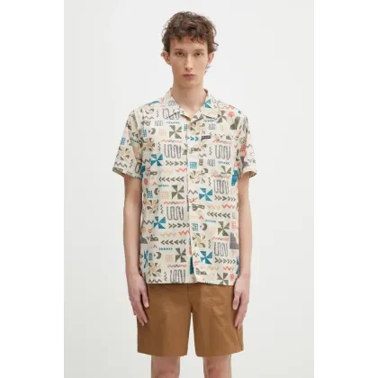 Zdjęcie Columbia koszula bawełniana Pine Canyon Short męska kolor beżowy regular 2037171