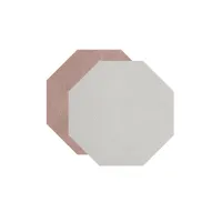 Zdjęcie Ośmiokątna podkładka pod kieliszki ze skóry w kolorze perłowym i zgaszonego różu