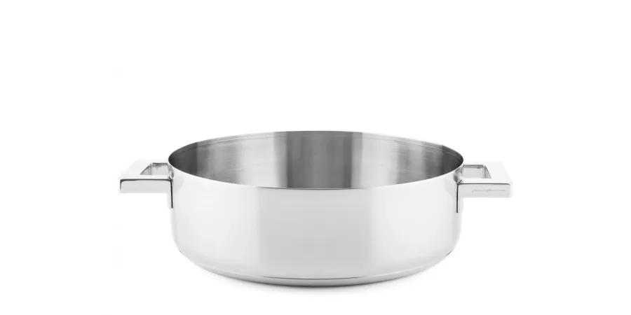 obrazek 2 Designerski włoski płytki garnek ze stali nierdzewnej 28 cm