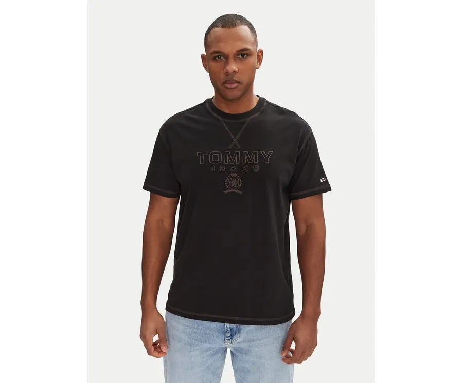 obrazek 1 Tommy Jeans T-Shirt Tonal Crest DM0DM20805 Czarny Relaxed Fit