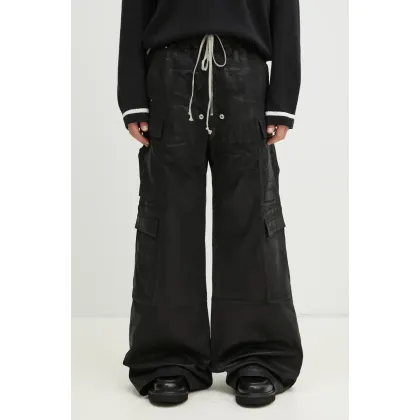 Zdjęcie Rick Owens spodnie Double Cargo Jumbo Belas męskie kolor czarny proste DU01E3398.SCF