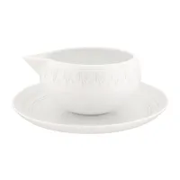 Picture Gravy boat with a stand with a white relief ornament - Vista Alegre