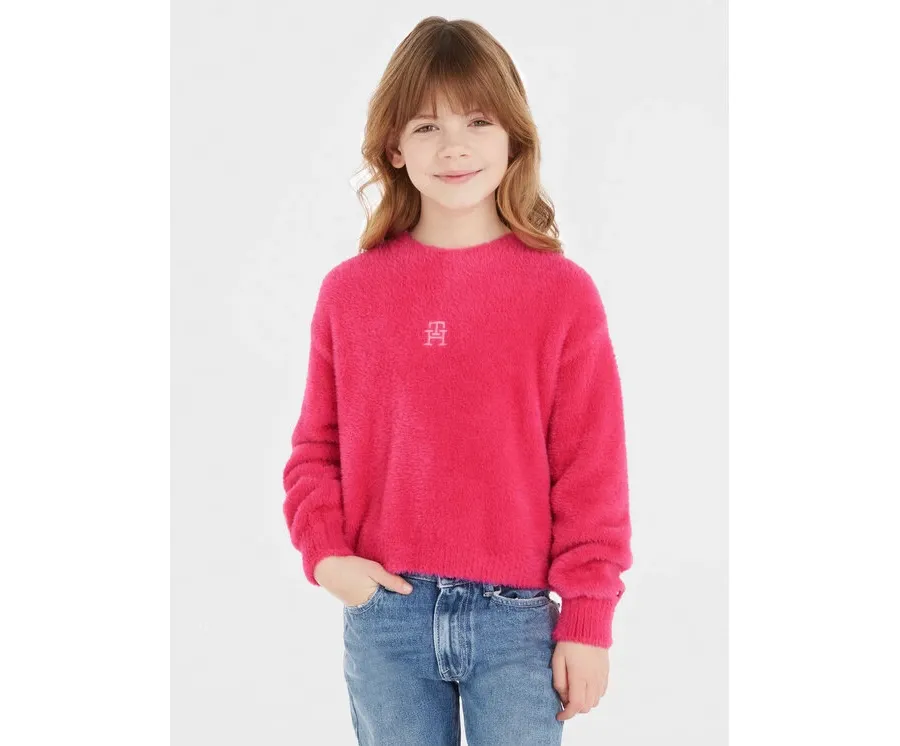 obrazek 1 Tommy Hilfiger Sweter KG0KG07802 Różowy Relaxed Fit