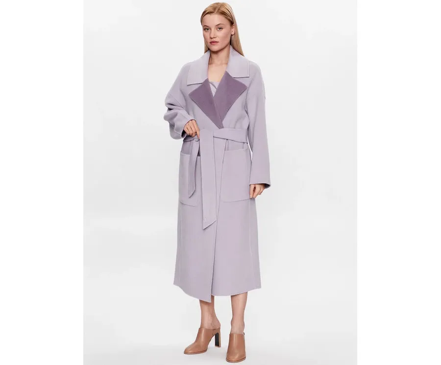 obrazek 1 Calvin Klein Płaszcz wełniany K20K205855 Fioletowy Regular Fit