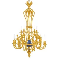 Zdjęcie Unikatowy żyrandol dekoracyjny z pozłacanego mosiądzu 24ct