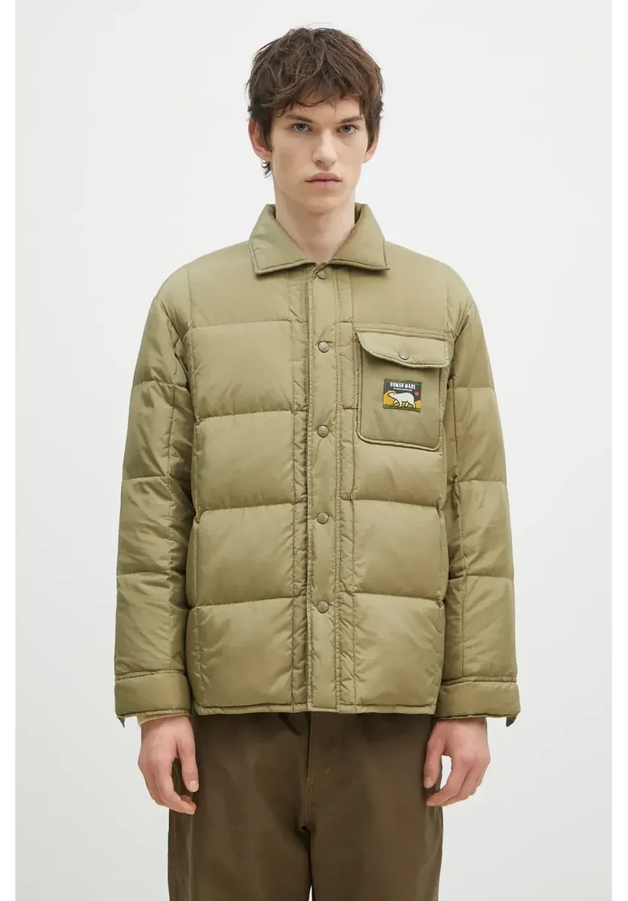 obrazek 1 Human Made kurtka puchowa Down Shirt Jacket męska kolor zielony przejściowa oversize HM28JK035