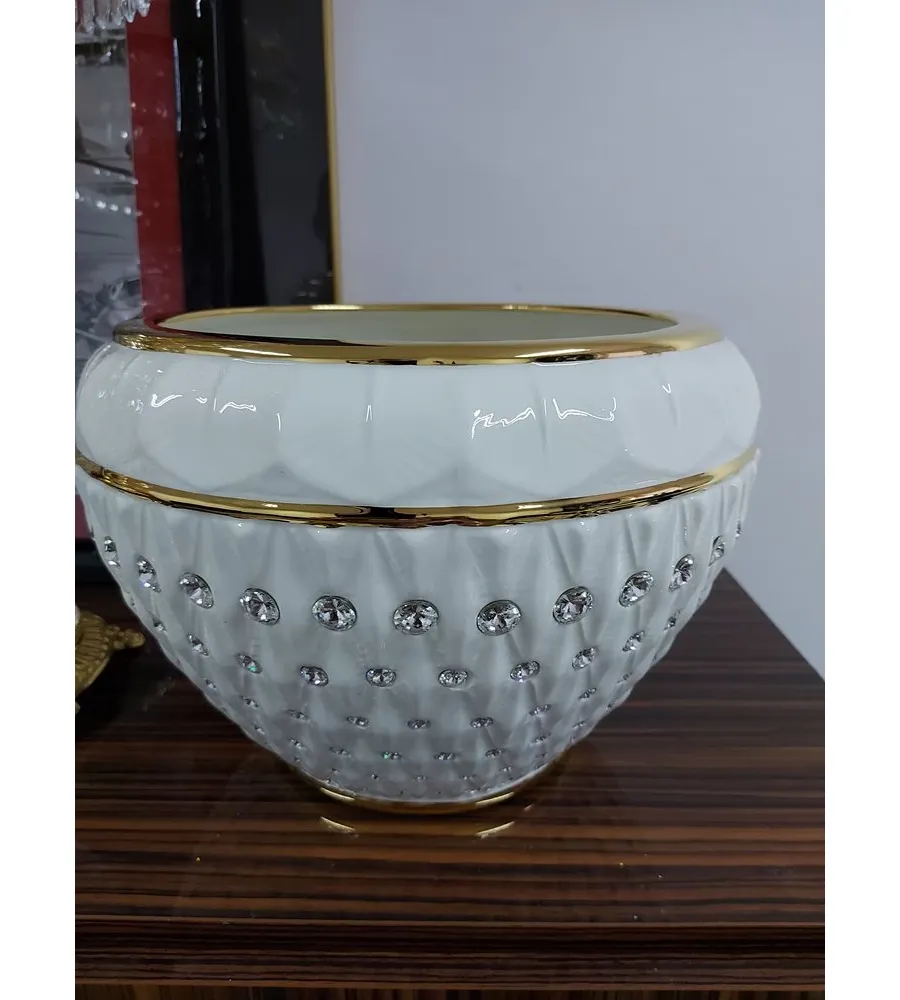 obrazek 3 Włoska stylowa donica ceramiczna z kryształkami - Bruno Costenaro