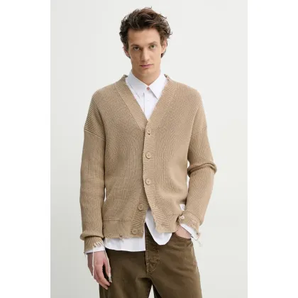 Zdjęcie MM6 Maison Margiela kardigan bawełniany męski kolor beżowy SH0HP0008.M13089
