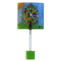Picture Tree of life wall clock in light blue