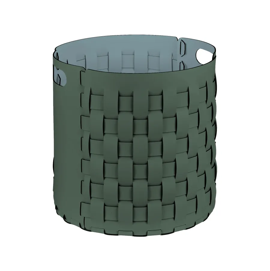 obrazek 1 Wyjątkowy kosz Bottega Ø40xH40 cm w kolorze eukaliptusa